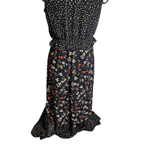 Ava James Floral Print Maxi Dress Sz M Peplum Waist Boho Fairy Whimsigoth Grunge - Picture 10 of 16